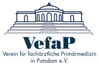 Logo des Vereins für fachärztliche Primärmedizin in Potsdam e.V. mit stilisiertem Gebäude und Schriftzug.